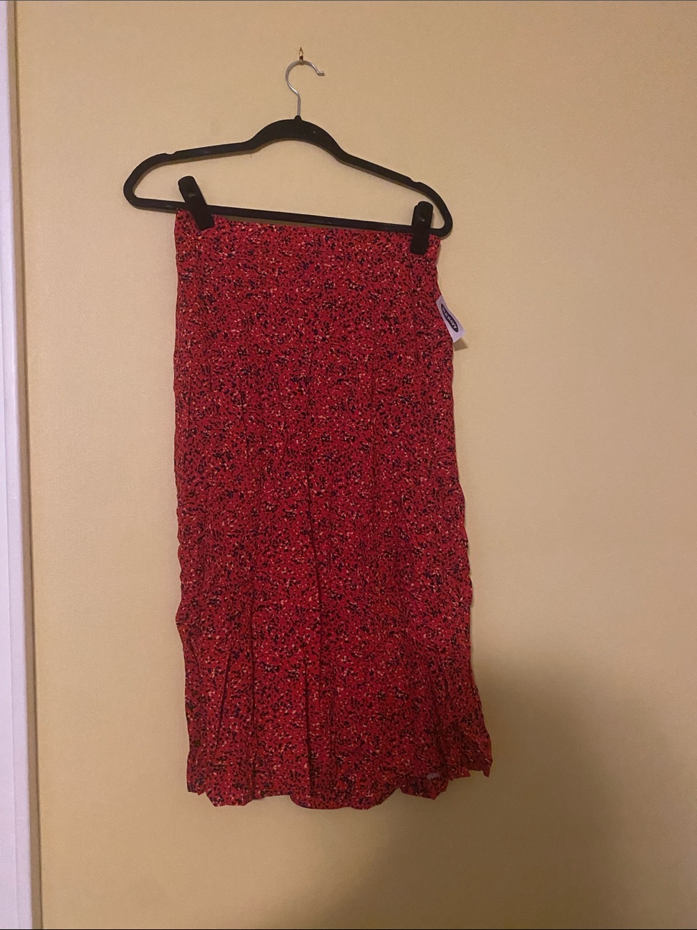 Old Navy Red Floral-Print Midi Skirt
